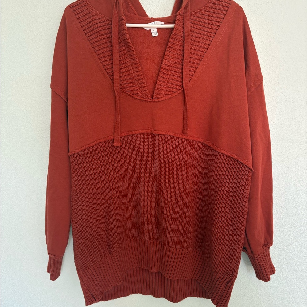 Hooded knit sweater